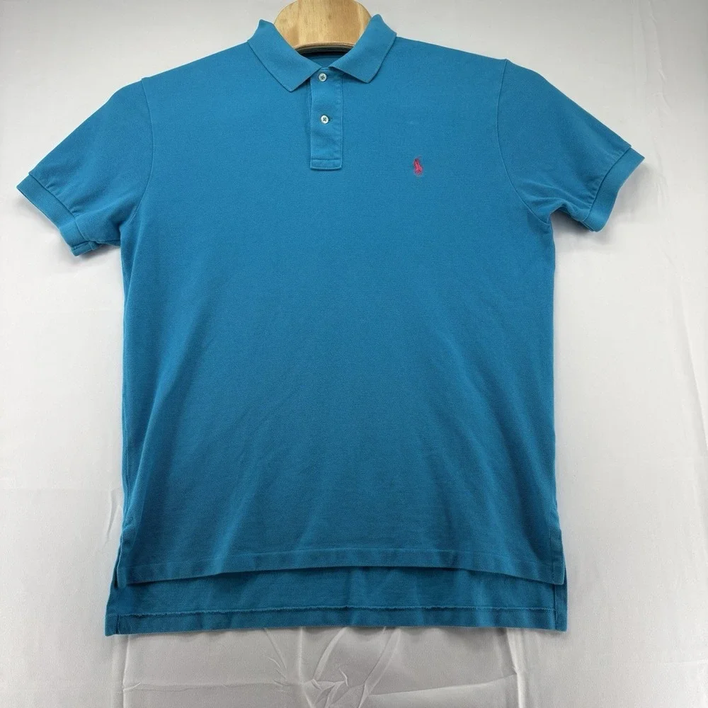Lot Of 2 Polo Ralph Lauren Polo Shirt Men's Large Sea Green And Teal Cotton